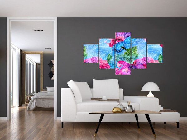 Obraz - Barevné vlny (125x70 cm)