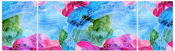 Obraz - Barevné vlny (170x50 cm)
