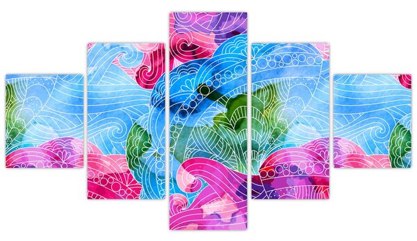 Obraz - Barevné vlny (125x70 cm)