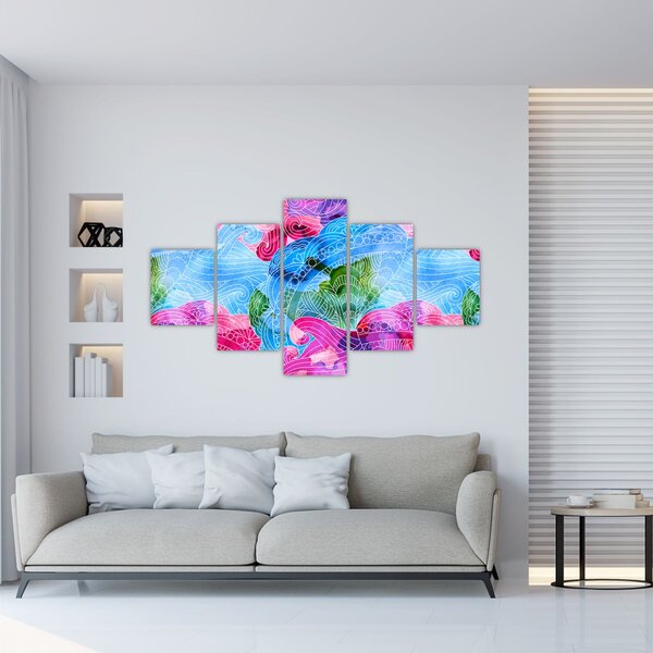 Obraz - Barevné vlny (125x70 cm)