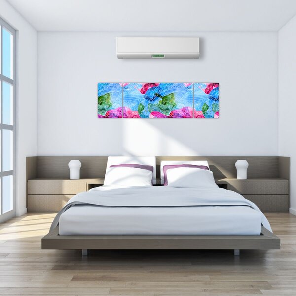 Obraz - Barevné vlny (170x50 cm)