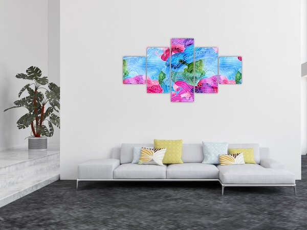 Obraz - Barevné vlny (125x70 cm)