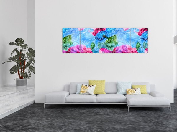 Obraz - Barevné vlny (170x50 cm)