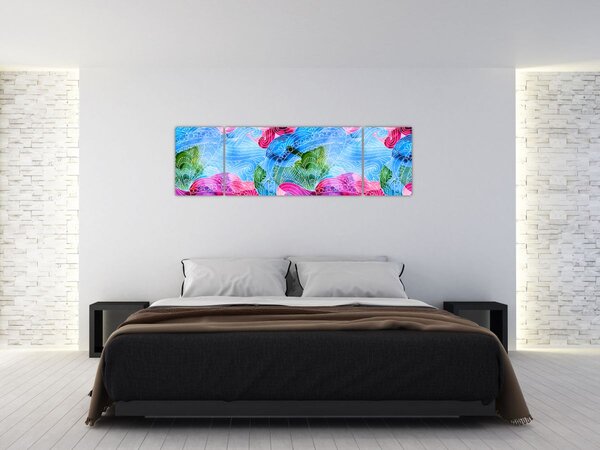 Obraz - Barevné vlny (170x50 cm)