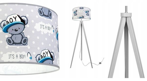 Dětská stojací lampa Cone, 1x textilní stínítko se vzorem, (výběr ze 2 barev konstrukce)