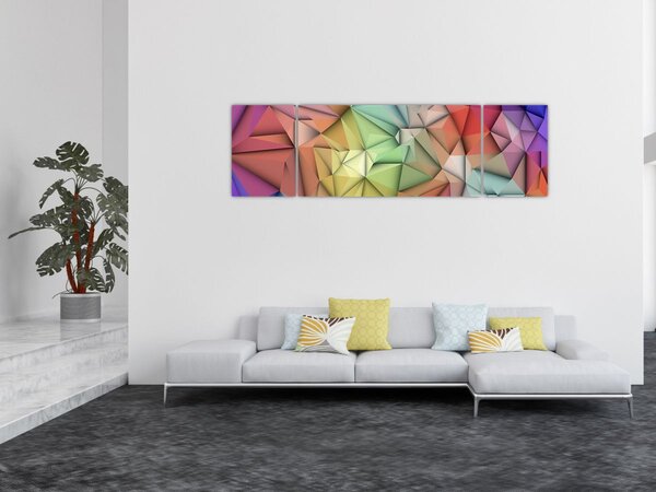 Obraz - Polygonální abstrakce (170x50 cm)
