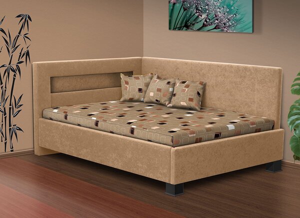 Čalouněná postel Mia Robin 120matrace Orthopedy maxi 19 cm, Barva postele: béžová, Úložný prostor: bez úložného prostoru