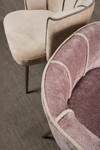 PTMD Collection Nell Beige jídelní židle Afrodita 3 béžové pruhy