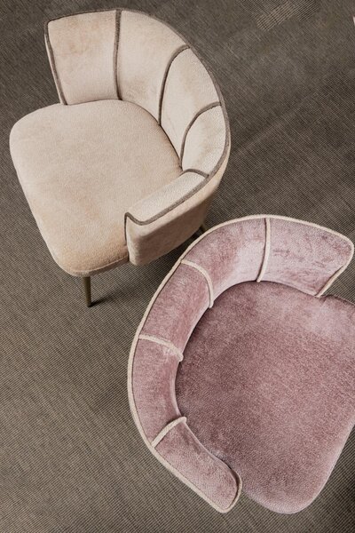 PTMD Collection Nell Beige jídelní židle Afrodita 3 béžové pruhy