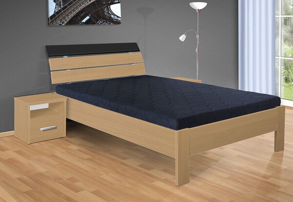 Manželská postel Darina 200x180 cmbez matrace, Barva postele: buk 381, Úložný prostor: bez úložného prostoru