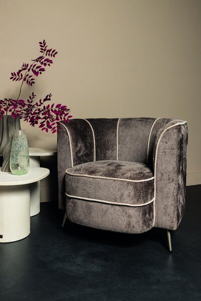 PTMD Collection John Grey fauteuil Afrodita 7 mocco béžových pruhů