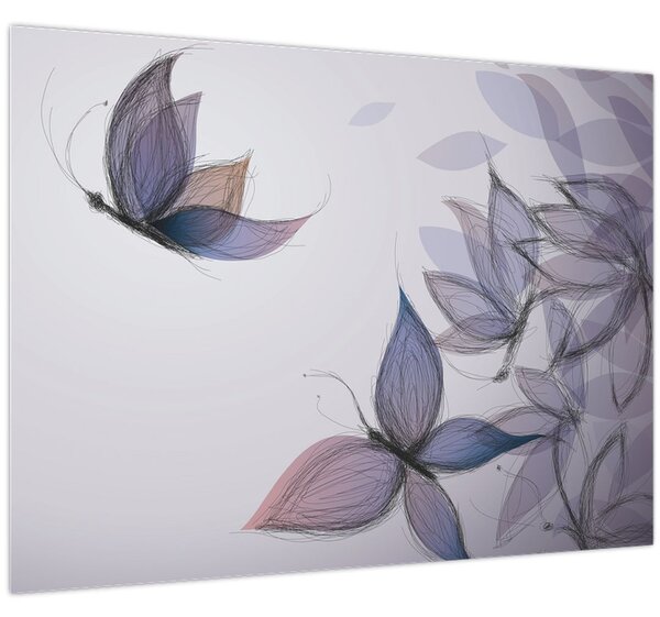 Obraz - Kreslení motýli (70x50 cm)