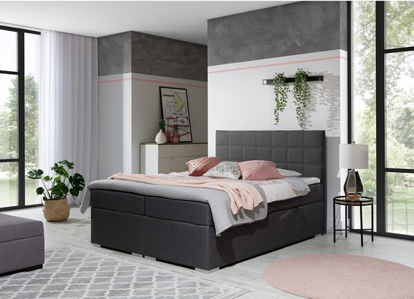 Eltap Čalouněná postel Alice s úložným prostorem Materiál a barva potahu: Sawana 05 - tmavě šedá, Rozměr: 140x200