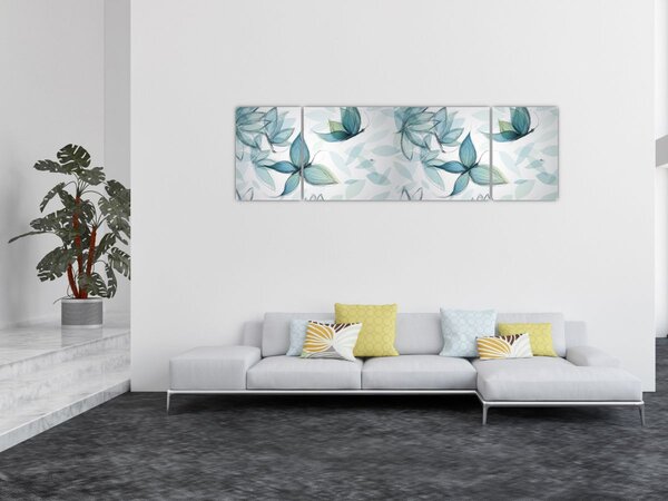 Obraz - Modří motýlci (170x50 cm)