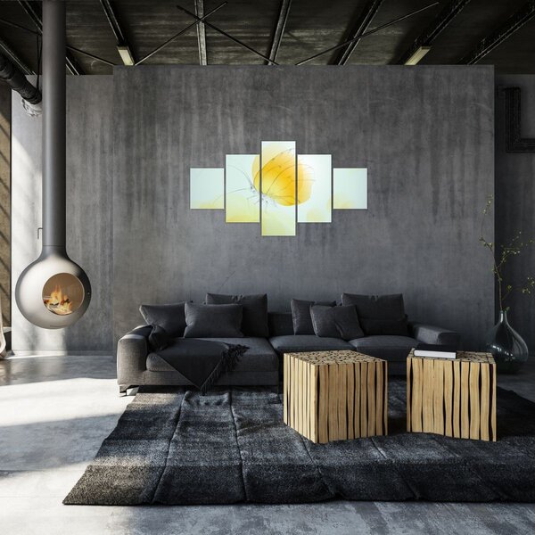 Obraz - Žlutý motýl (125x70 cm)