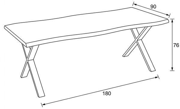 Vikio Jídelní stůl 180x90 cm dekor divoký dub AJS164D
