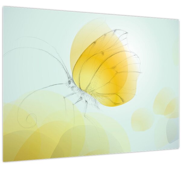 Obraz - Žlutý motýl (70x50 cm)