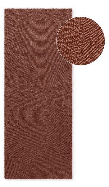 Ručně tkaný vlněný běhoun v cihlové barvě 80x200 cm Calmio – Hanse Home