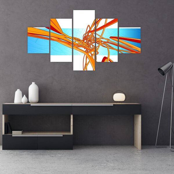 Obraz - Propletené čáry, abstrakce (125x70 cm)