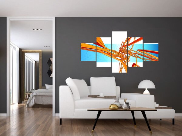 Obraz - Propletené čáry, abstrakce (125x70 cm)