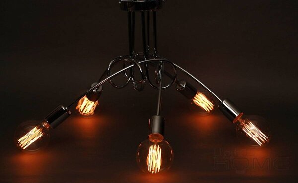 Stropní svítidlo Edison 3, chromové tělo svítidla