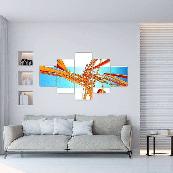 Obraz - Propletené čáry, abstrakce (125x70 cm)