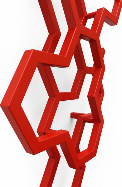 TERMA Hex designový radiátor 1700 × 573 mm, 500 W, barva Bright Copper, středové připojení
