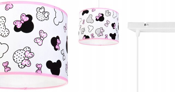 Dětské závěsné svítidlo Minnie, 2x textilní stínítko se vzorem