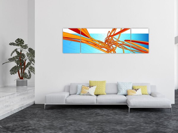 Obraz - Propletené čáry, abstrakce (170x50 cm)