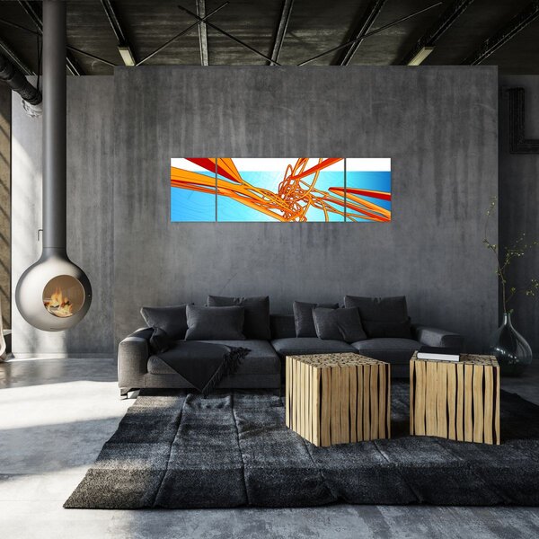 Obraz - Propletené čáry, abstrakce (170x50 cm)
