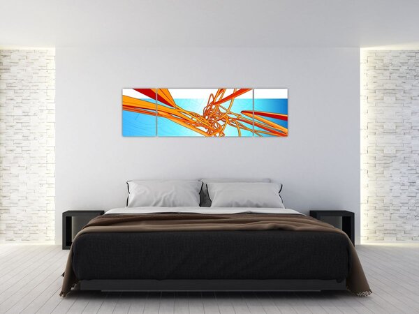 Obraz - Propletené čáry, abstrakce (170x50 cm)