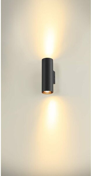 BIG WHITE SLV ASTO TUBE nástěnné přisazené svítidlo, válcové, max. 2x 10 W, černé 1006443