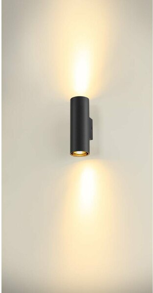 BIG WHITE SLV ASTO TUBE nástěnné přisazené svítidlo, válcové, max. 2x 10 W, černé 1006443