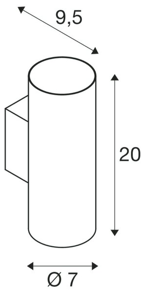 BIG WHITE SLV ASTO TUBE nástěnné přisazené svítidlo, válcové, 2x 10 W, bílé 1006444