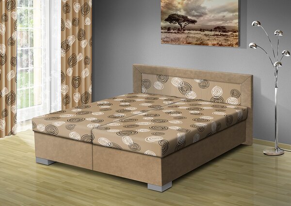 Čalouněná postel s úložným prostorem Vanessa 180 typ roštu: POLOHOVACÍ, barva čalounění: BÉŽOVÁ/Mega 31 béžová