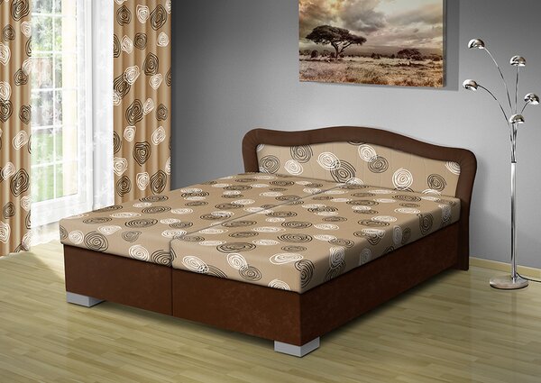 Čalouněná postel s úložným prostorem SÁRA 170 typ roštu: POLOHOVACÍ, barva čalounění: HNĚDÁ/Mega 31 béžová