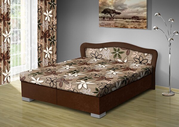 Čalouněná postel s úložným prostorem SÁRA 170 typ roštu: POLOHOVACÍ, barva čalounění: HNĚDÁ/Mega 17 hnědá