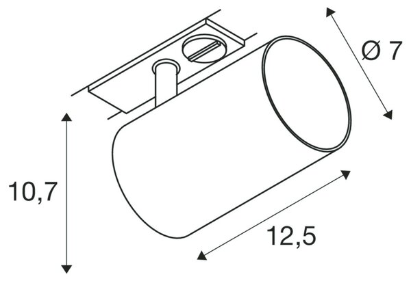 BIG WHITE SLV ASTO TUBE 1fázový spot, GU10, bílý 1006446