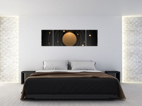Obraz - Zlaté kruhy (170x50 cm)