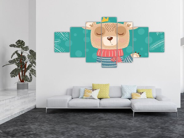 Obraz - Mávající medvídek (210x100 cm)