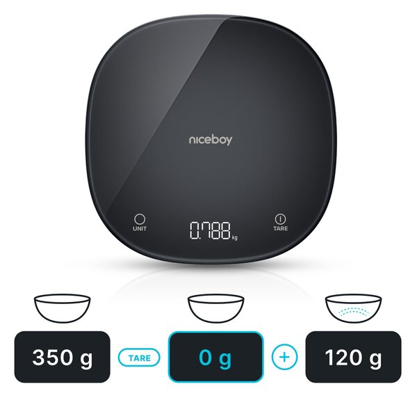 Niceboy Kitchen Scale Black Kuchyňská váha