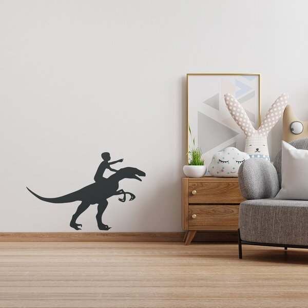 Živá Zeď Samolepka Chlapec a dinosaurus