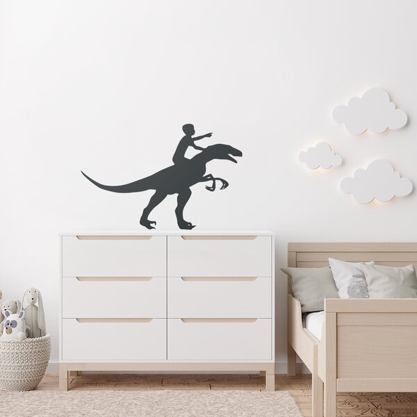 Živá Zeď Samolepka Chlapec a dinosaurus