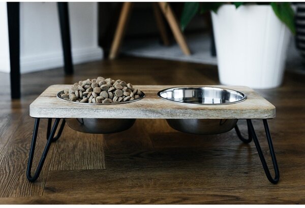 Dřevěný set misek s podstavcem pro psa Dog Fantasy – Plaček Pet Products