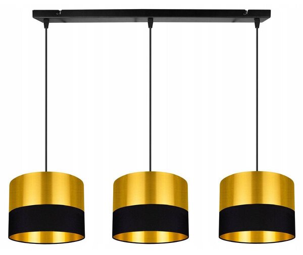 Závěsné svítidlo GOLDEN, 3x zlaté textilní stínítko (mix 2 barev), (výběr ze 2 barev konstrukce)
