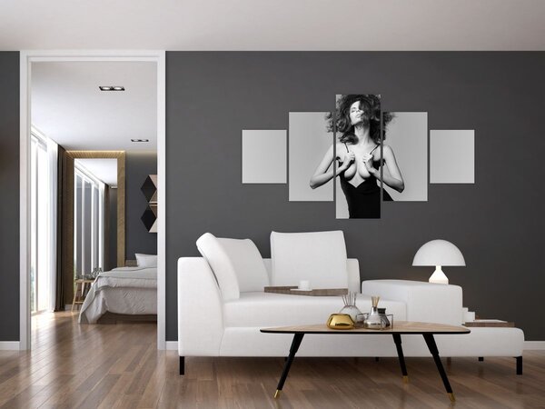 Obraz ženy v černých šatech (125x70 cm)