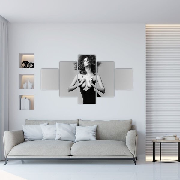 Obraz ženy v černých šatech (125x70 cm)