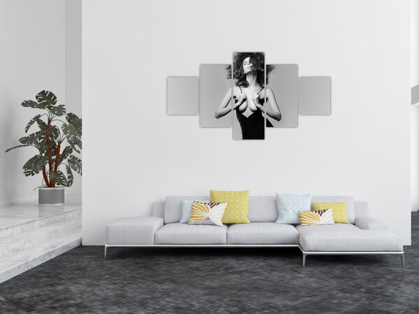 Obraz ženy v černých šatech (125x70 cm)