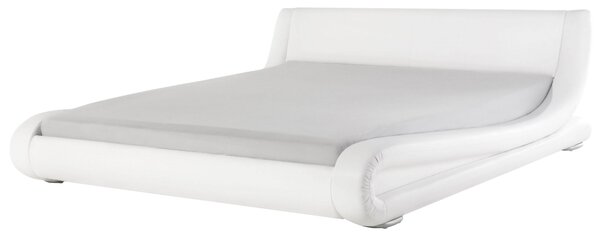 Bílá kožená postel 180x200 cm AVIGNON