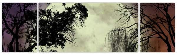 Obraz - Úplněk nad hladinou (170x50 cm)